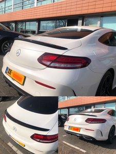 Mercedes C Klass C205 Coupe AMG Koffer Spoiler Gespoten