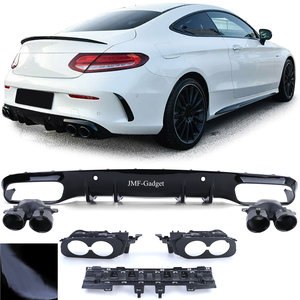 Mercedes C205 Facelift Coupe Cabrio C43 Design Diffuser en Uitlaat AMG Pakket Zwart