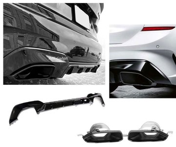 BMW G20 G21 M340 Performance styling Diffuser en Uitlaat Zwart