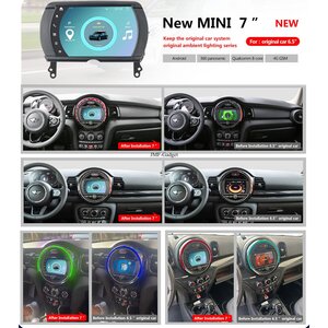 Mini F54 F55 F56 F60 Android 13 2025 Carplay iOS Navigatie Scherm 7 inch