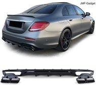 Mercedes W213 E63 Design Diffuser en Uitlaat Standaard Bumper Zwart