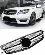 Mercedes W204 C204 AMG C63 styling Chroom/Zwart Grill