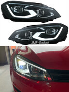 VW Golf 7 Full LED Koplampen met Golf 8 look Black Line