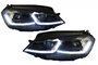 VW Golf 7 13-17 LED Koplampen met Golf 7.5 look Dynamische knipperlichten Chroom_